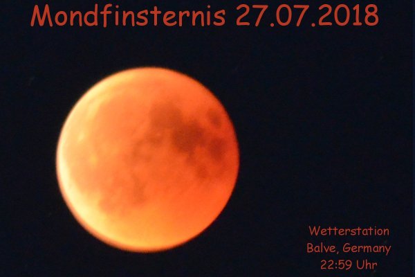 Mondfinsternis 27.07.2018 aus der Sicht von Balve